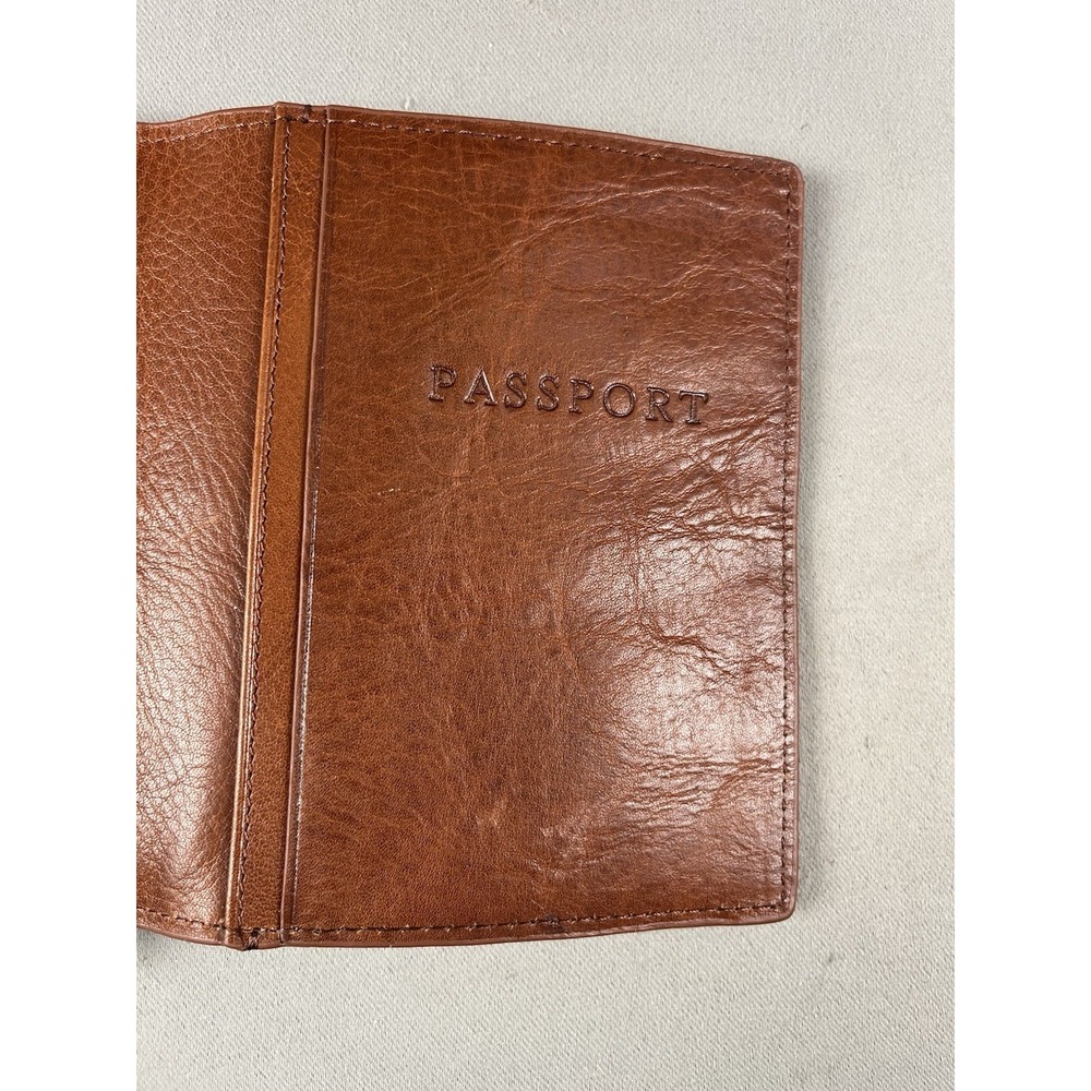 Fossil Men's Genuine Leather Brown Bifold Wallet Card and Passport Holder - Picture 12 of 15